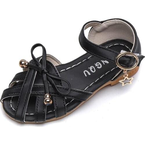 CNFSNJ 2020 new summer Flowers Flat With Girls pearl Sandals Baby Toddler Fashion Soft Bottom Ankle-Warp shoes sneakers 21-36