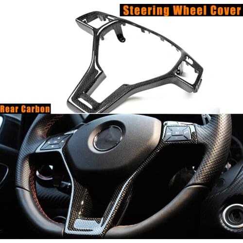 Carbon Fiber Steering Wheel Trim Cover Sticker Accessories For Mercedes-Benz W176 W204 W117 W212 W207 W218 R172 Only For AMG