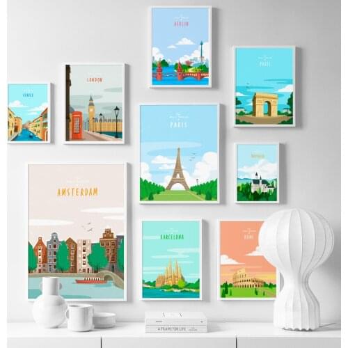 London Paris Venice Rome Berlin Amsterdam Nordic Posters And Prints Wall Art Canvas Painting Wall Pictures For Living Room Decor