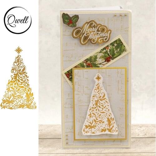 QWELL Christmas Tree Metal Hot Foil Plate for Scrapbooking and Cards Making Paper Craft New 2019 die