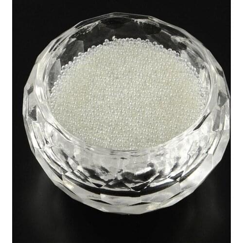 Approx 450g/bag 0.6~0.8mm White Transparent DIY 3D Nail Art Decoration Mini Glass Tiny Caviar Nail Beads