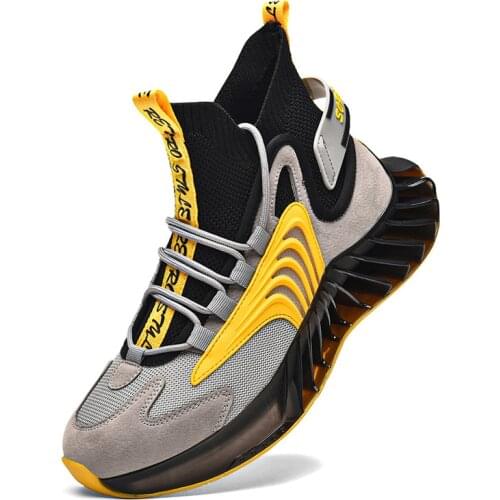 ShowMyHot men Running Shoes Non-slip Sports Tennis Walking Springblade Sneakers Breathable Shock Absorption plus size 46 Shoes