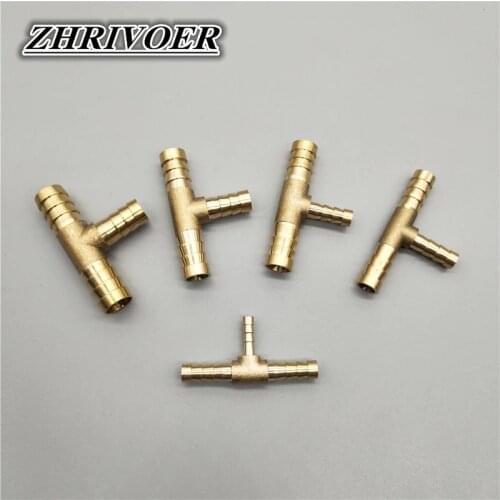 4mm 5mm 6mm 8mm 10mm 12mm 14mm 16mm Tee Type Reducing Hose Barb Brass Barbed Tube Pipe Fitting Reducer Coupler Connector Adapter
