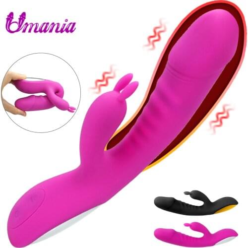 G Spot Rabbit Vibrator Double Stimulation 12 Speeds Dildo Vibrator for Women Clitoris Stimulator Av Stick Sex Toys Adult Product