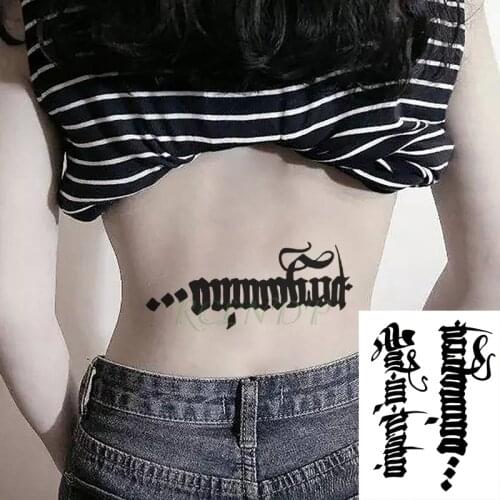 Waterproof Temporary Tattoo Sticker Letter Fashion Design Symbol Flash Tatoo Fake Tatto Body Art for Women Man