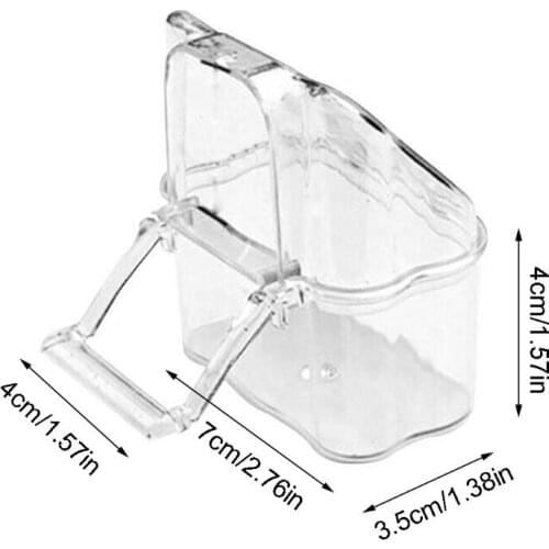 Y1UU Parrot Bird Transparent Plastic Food Cup Bowl Company Clean Water Silo Waterer Box Bird Accessory for Parakeets, Canarie