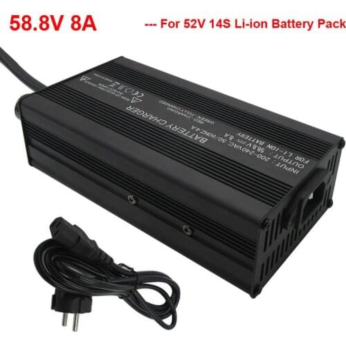 450W 52V Li-ion charger Output 58.8V 8A lithium charger Used for 52V 14S Electric Bike Bicycle Scooter Forklift battery Charger