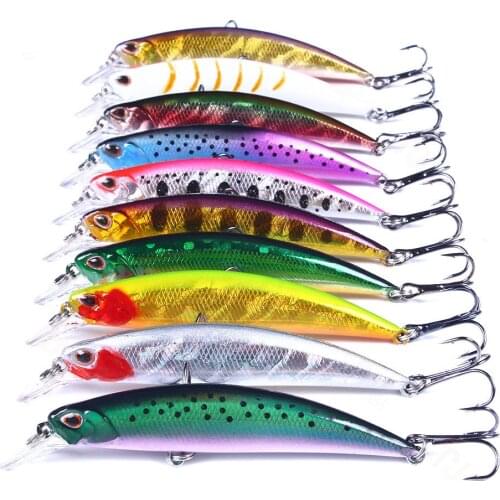 1Pcs Fishing Lure Laser Minnow Wobbler Bass Trolling Artificial 9CM/13G Sinking Hard Bait Crankbait Carp Pesca Fishing Tackle
