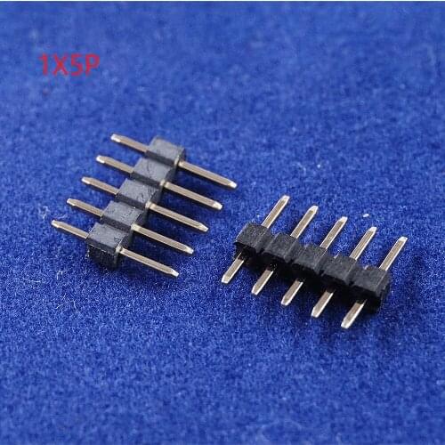100 pcs 1x5 P 5 Pin 1.27 mm PCB Male Header Single row Straight PCB Through Hole Pin Headers Rohs Lead Free
