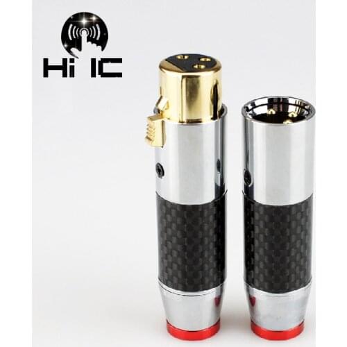 2Pcs/1 pair Carbon Fiber Male & Female 3-Pin XLR MIC Jack Microphone Audio Cable Plug Connectors Cannon Cable Terminals