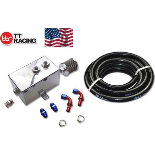 3L_PO_ALL - Oil Tank Catch Can Baffled Filter 10AN 3L Fitting Kit and Fuel Hose