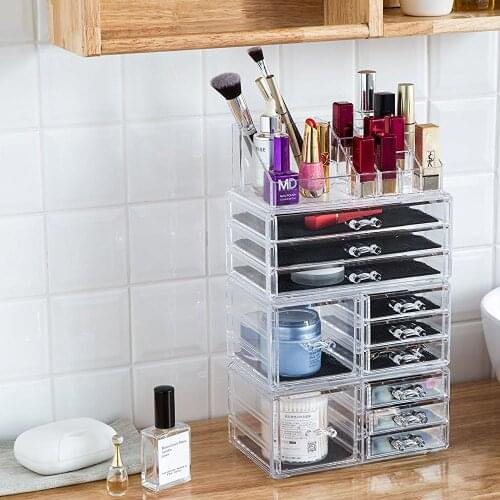 4 sets of transparent plastic cosmetic shelf 180821120