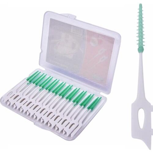 40Pcs/2Box Push-Pull Interdental Brush Gum Interdental Brush Orthodontic Wire Brush Toothbrush Oral Care Toothpick