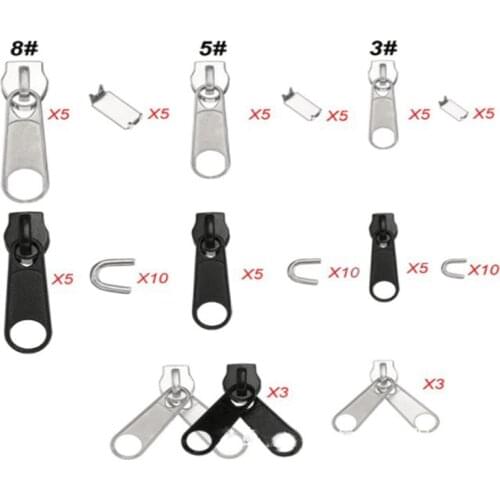84pcs Universal Zipper Repair Replacement Kit Zip Heads For Repairing Bags Accessories Metal Zip Head Accessories Tool