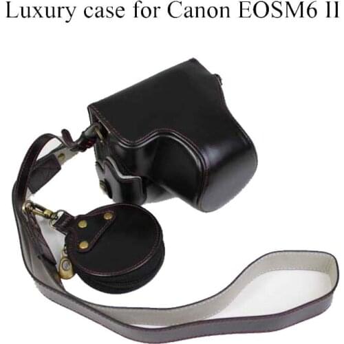 Pu Leather Camera Bag Body For Canon EOS M6 II EOSM6 II M6 Mark II Camera case Protective Body Cover Skin