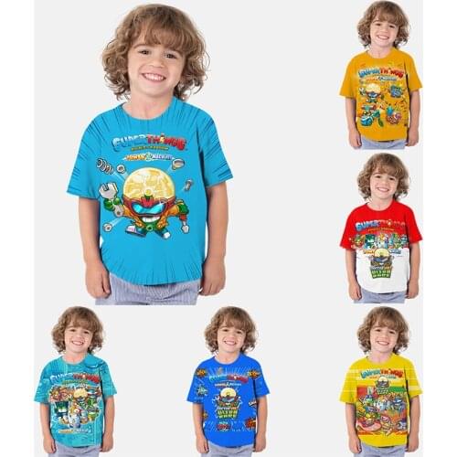 Children Superthings Power Machines Tshirts Kids Super Zings Series 7 T Shirts Summer Toddler Cartoon Anime T-shirt Boy Girl Tee