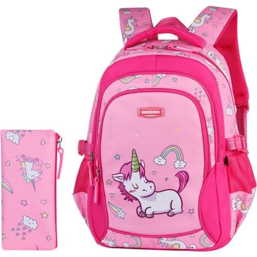 Hot Sale Kids Fold Backpack Unicorn School Bags Orthopedic Waterproof Children Primary School for Girls Boys Durable Backpack