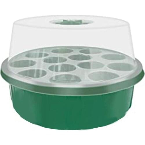 Planting Nursery Pots with 13 hole Mini Greenhouse with Ventilated Cover Seedling Tray for Outdoor Indoor JA55