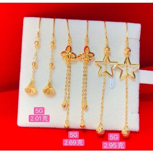 HX 24K Pure Gold Earring Real AU 999 Solid Gold Earrings Nice 3D Rose Upscale Trendy Classic Fine Jewelry Hot Sell New 2020