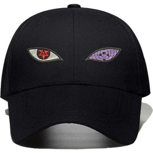 New Anime Naruto Uchiha Sasuke Sharingan & Rinnegan Eye Cotton Cap Baseball Cap For Men Women Hip Hop Streetwear Dad Hat