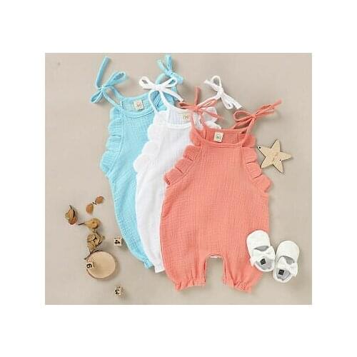 Newborn Baby Girl Boy Clothes Cotton Linen Romper Jumpsuit Summer Solid Color Cozy Soft Breathable Outfit Romper Clothes 0-18M