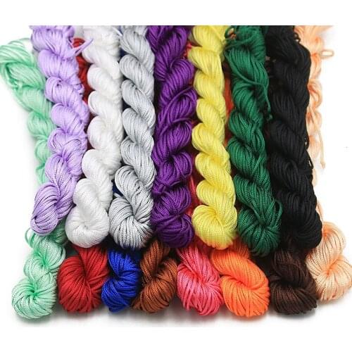 2PCS/lot 25 Color Chinese Knot Nylon Cord Thread Macrame Rattail For DIY Jewelry Necklace Accessories Woven Materials
