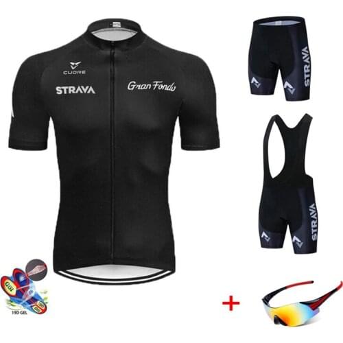 MTB Road Bike Clothes Dress Cycling Jerseys Set Short Sleeve Men Wear Suit Maillot Pro Team Breathable Bicycle Glasses Sunglasse