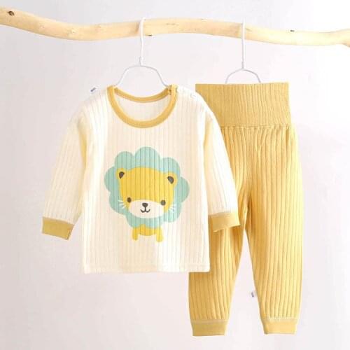 2020 Autumn Winter Baby Sleepwear Pajamas for Girls Boys Children Clothes Cotton High Waist Baby Pajamas Sets