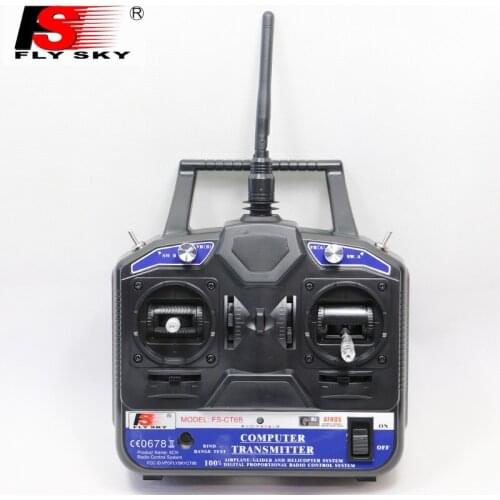 FLYSKY FS-CT6B 2.4G 6CH AFHDS 2A Radio Transmitter with R6B Receiver Data USB Cable for RC Model Helicopter Airplane FPV Racing