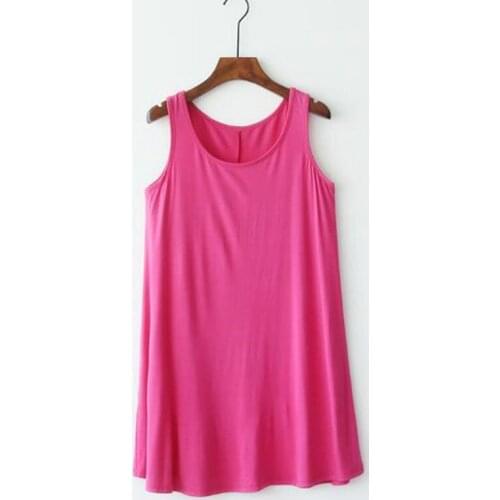 Fdfklak Summer Sleeveless Vest Dress Casual Large Size Nightdress Women Cotton Nightwear Nightgowns Fat MM Home Clothes XL-7XL