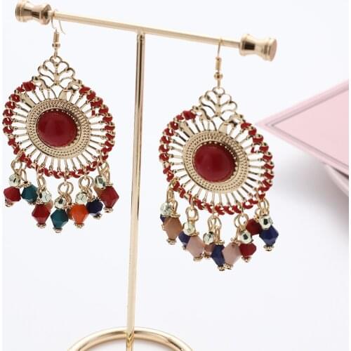 Retro Round Alloy Temperament Exaggerated Tassel Earrings European New Fashion Popular Women Earrings Accessories Hot Selling