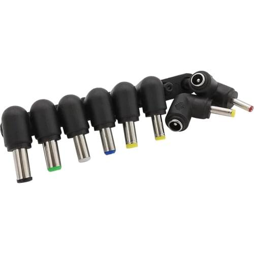 8Pcs DC Jack Plug Charger Right Angle Universal Laptop Conversion Head Connector DC Power Male to Female Elbow Supply Adapter