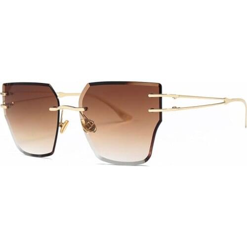 Luxury Rimless Sunglasses Women Vintage Sun Glasses Men Accessories Eyewear Gafas Oculos UV400 Goggles 23049DF