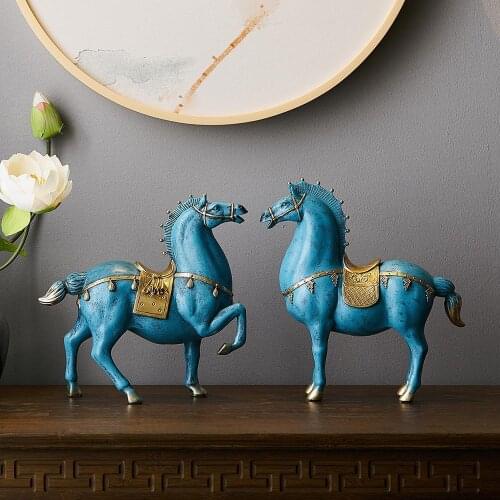 Sculpture Horses Chinese Home Decoration Statues and Sculptures Decoration Sculpture Figurines for Home Resin Statue Horse Decor