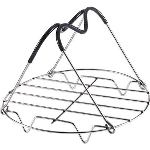 Steamer Rack Trivet Stainless Steel Steaming Rack Round Cooking Rack With Handle Steaming Tray Stand Kitchen Accessories