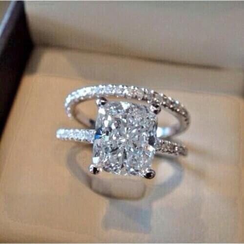 CAOSHI Stylish Stackable Rings for Women Timeless Jewelry Wedding Band Eternity Ring Brilliant Cubic Zirconia Bridal Accessories