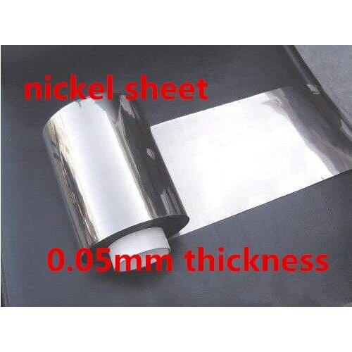 0.05mm thickness 200mm length 99.96% Pure nickel sheet Silver Gray Foil nickel sheet piece of nickel nickel strap