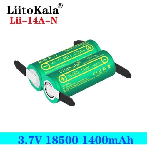 LiitoKala Lii-14A 18500 1400mAh 3.7V rechargeable battery Recarregavel lithium ion battery for LED flashlight+DIY Nickel