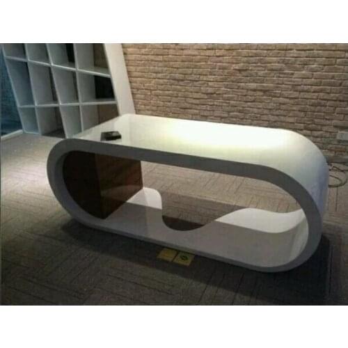 0228TB011 Fashion stylish modern piano paint desk profiled arcuated creative desk computer desk with inner cabinet