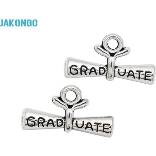 10pcs Tibetan Silver Plated Graduate Note Charms Pendants for Bracelet Jewelry Making DIY Handmade Craft 11x21mm