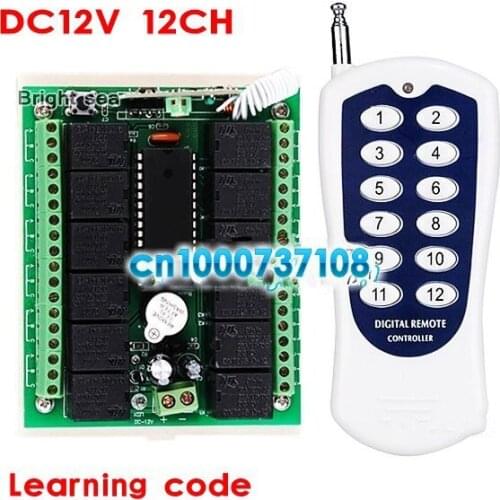 12V 12CH RF power window switch 315mhz 433mhz digtal radio wireless remote control switch with learning button