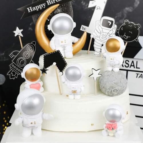 4PC 3D Spaceman Astronaut Silicone Mold Resin Mold Cake Decoration Supplies Handicraft Diy Epoxy Plaster Fondant Tools Mold G3
