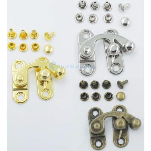 5 60 Set Swing Bag Chest Clasp Latches Lock With Double Cap Stud Use For Closure Purse Boxes Suitcase Buckle Wholesale