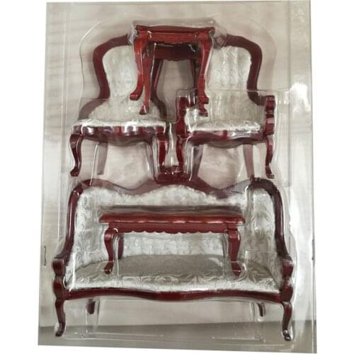 5pcs Wood Dollhouse 1:12 Scale Living Room Set Model Kids Playset Toy Gifts