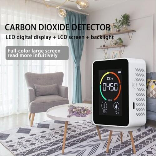 5 in1 Multifunctional CO2 Meter Digital Temperature Humidity Sensor Tester Air Quality Monitor Carbon Dioxide TVOC HCHO Detector