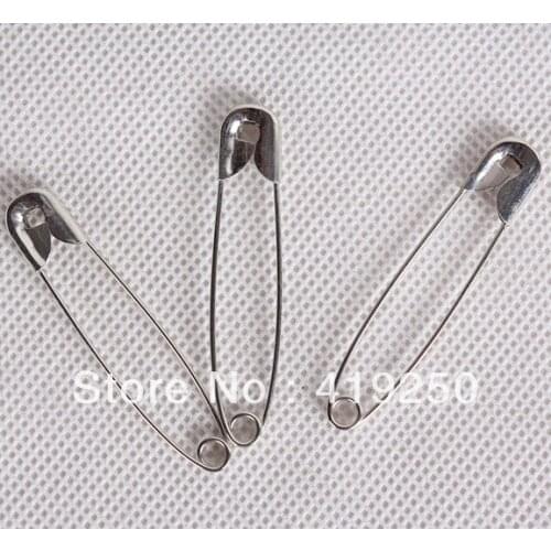 500pcs BIG safety pin nickel Plated Safety Pins shut needle SIZE length 55mm
