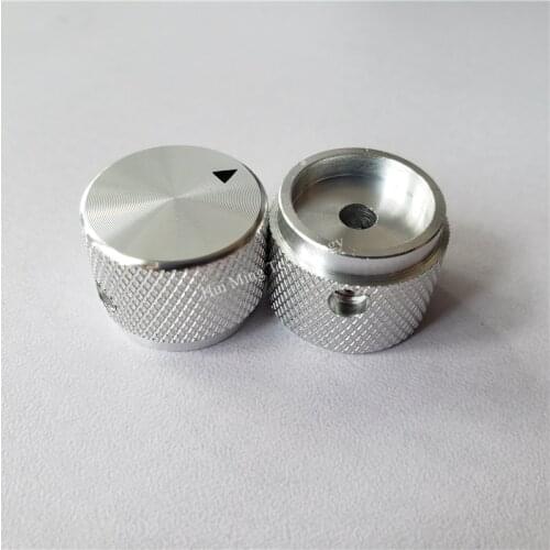 5pcs aluminum knob Knurled potentiometer knob 20*15.5*4/6.4/8/8.2mm silver cap Volume knob switch cap for HI-FI amplifier
