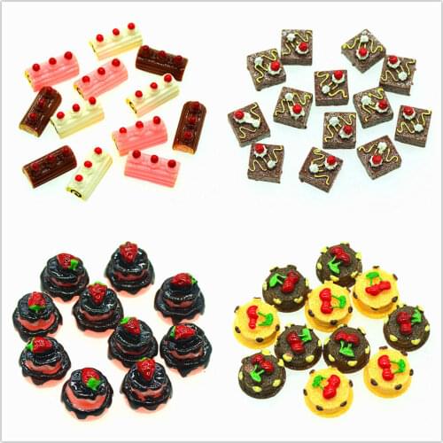 Free Shipping-10PCS Resin Simulated Sweet Cake Miniatures|Resin Scrap-booking Embellishments Cabochons