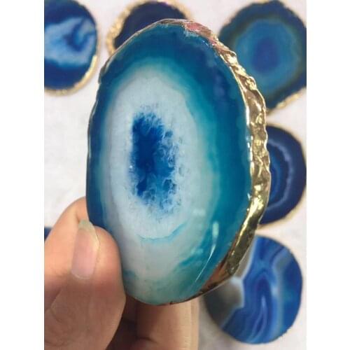 4PCS New Natural Druzy Drusy Quartz Slab Slice Beads, 4pcs 80-100mm Gems Stone DIY Jewelry Making Tool, Charm Bigger Stone Plate