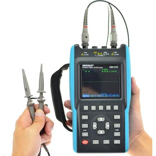 25MHz Digital Storage Oscilloscope,6000 words True RMS 2in1 Handheld Oscilloscope Multifunctional Handheld Instrument EM1230